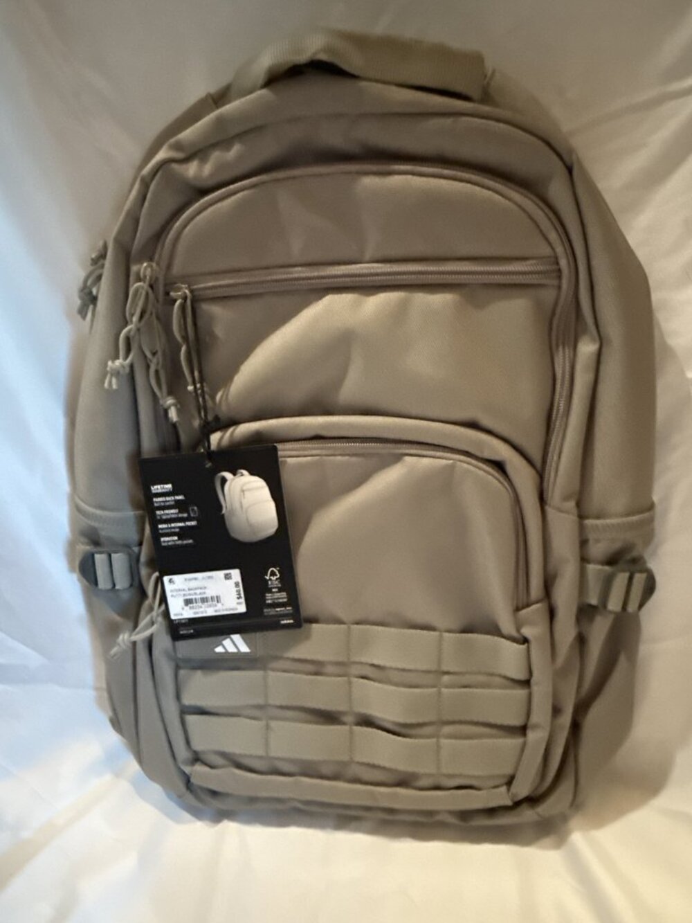 adidas Interval Backpack Putty Beige Black NWT Laptop Sleeve OSFA